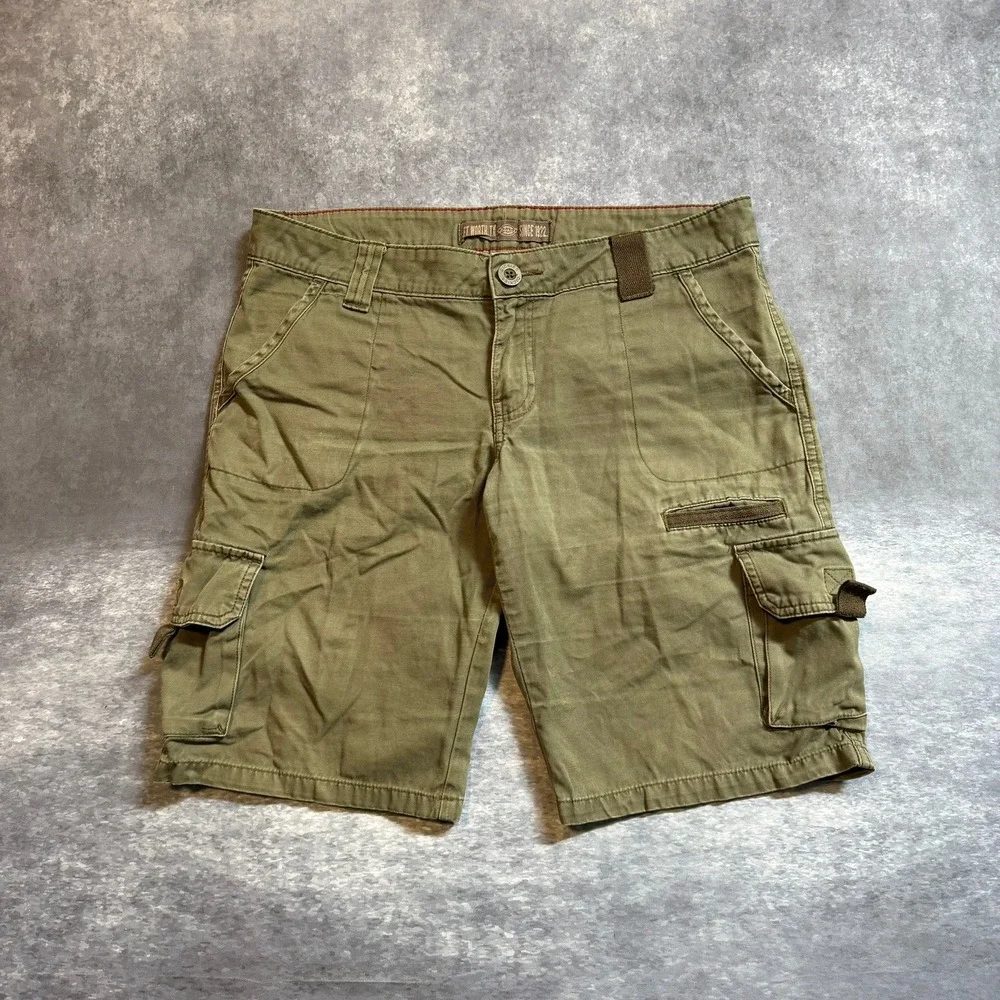 Dickies Relaxed Fit Cargo Shorts Olive Green Men's 32 Cotton Utility Workwear‎